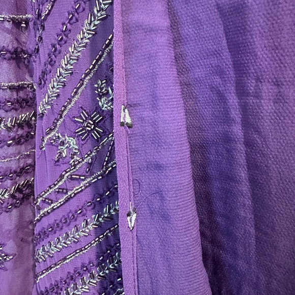 ZARA SHORT  Beaded Purple Tunic  Dress Size S-M Embroidered - Picture 7 of 9